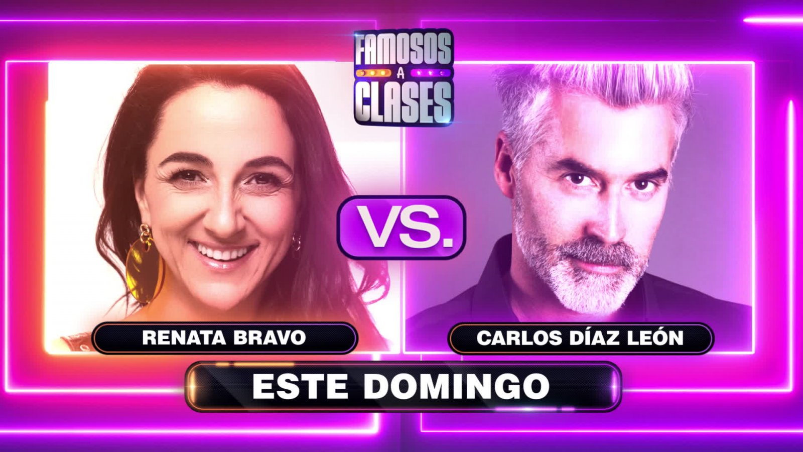 Este domingo en "Famosos a Clases": Renata Bravo VS. Carlos Díaz León
