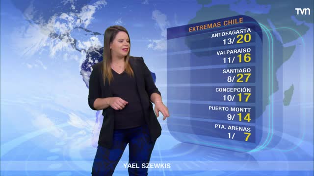 Zona central con nubes y chubascos de Los Lagos al sur

