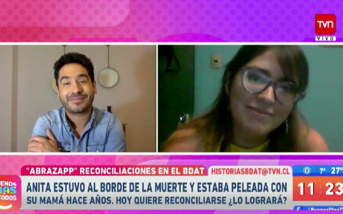 "Abrazapp": Nueva sección del Buenos Días a Todos reconcilió virtualmente a madre e hija separadas en medio de la pandemia
