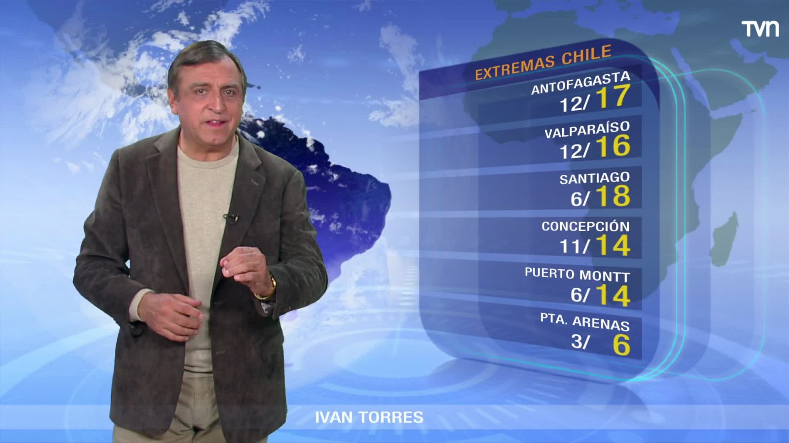 Precipitaciones desde Valparaíso hasta Magallanes
