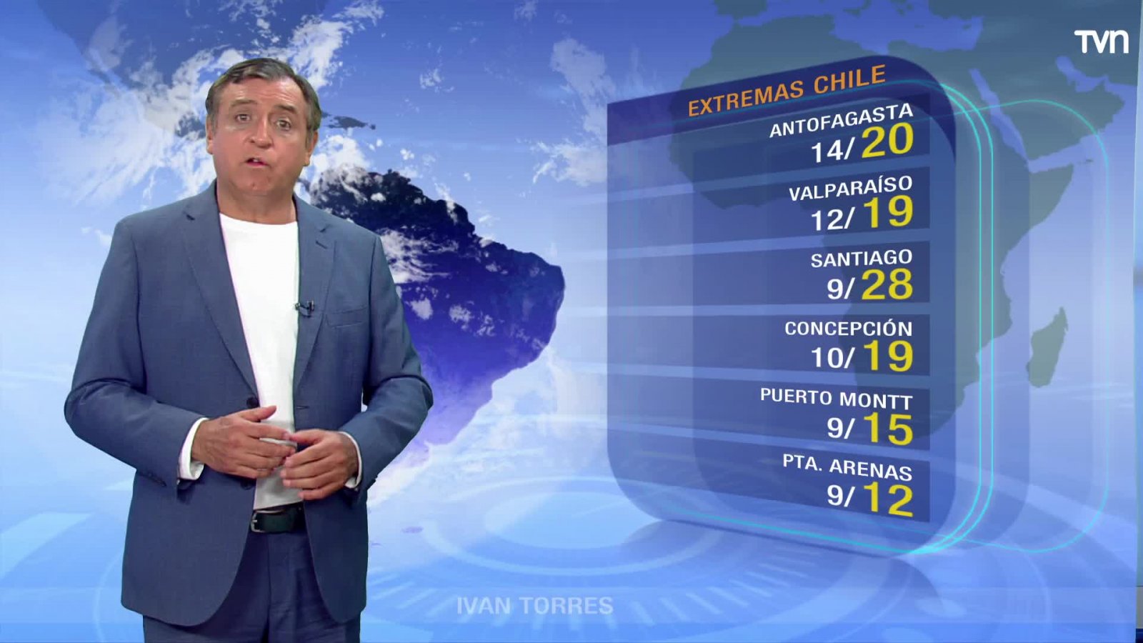 Bajan las máximas entre Valparaíso y Magallanes
