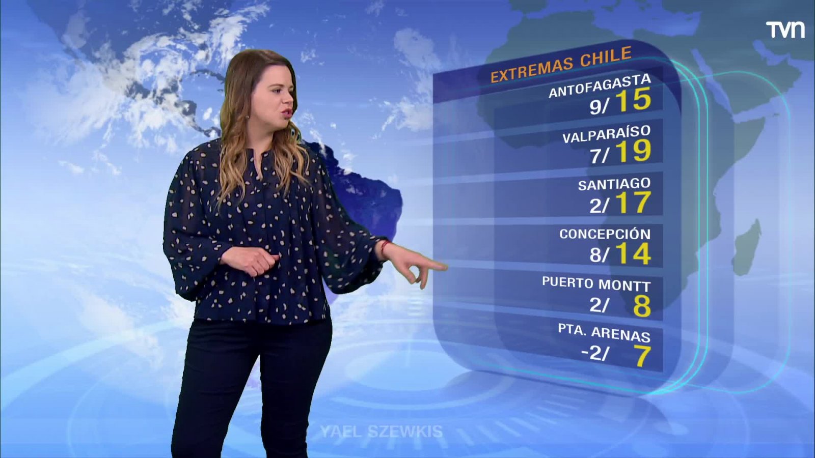 Nubes en la zona central y precipitaciones desde el Maule hasta Aysén
