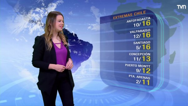 Nubes en la zona central y precipitaciones desde Biobío hasta Magallanes
