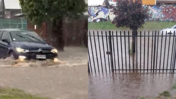 Calles anegadas y colegios afectados por intensas lluvias en Osorno
