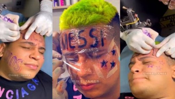 Impactó al mundo: Joven reveló la verdad sobre sus tatuajes de Messi en el rostro
