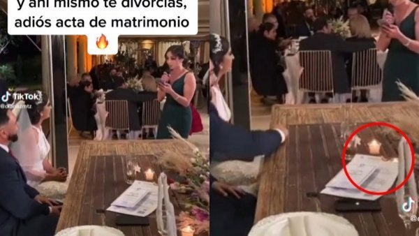 "¿Señal del universo?": acta de matrimonio se le incendia a pareja recién casada