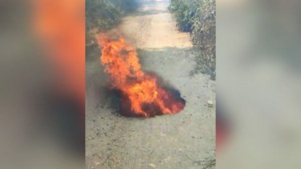 VIDEO: el impactante registro de fuego saliendo bajo el suelo en Quillón
