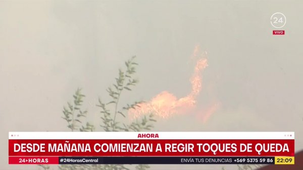 Toque de queda por incendios comenzará a regir desde este jueves
