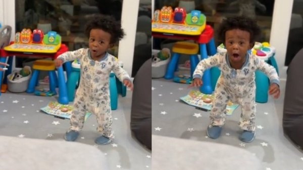 "Cuando descubres que puedes caminar": la viral reacción de un niño al dar sus primeros pasos
