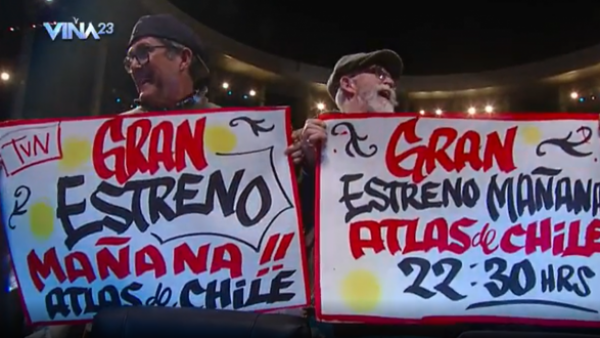 Con carteles: el llamado de Federico Sánchez y Marcelo Comparini a ver "Atlas de Chile" en la Quinta