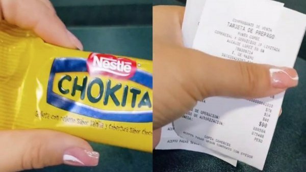 Viral en TikTok: pagó una Chokita de $350 con tres tarjetas de débito y efectivo

