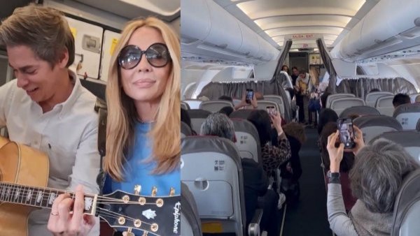 Turbulencias: Carlos Baute y Marta Sánchez calman a pasajeros cantando "Colgando en tus manos"

