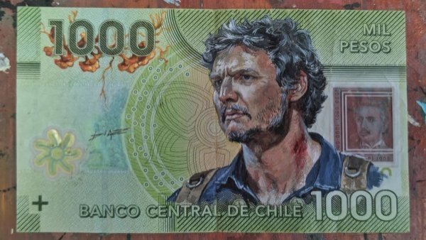 La 'luca' Pedro Pascal: artista argentino creó billete de $1.000 con el actor
