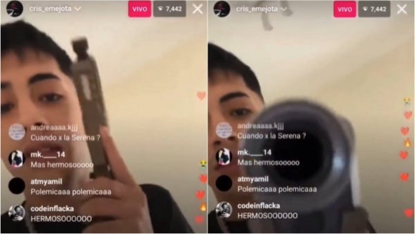 El polémico video de Cris MJ: mostró arma en live de Instagram
