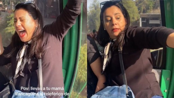 "Lo más extremo que ha vivido": madre rancagüina es viral por sus aterradores gritos en teleférico de Santiago
