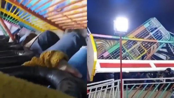 Así fue el momento en que juego mecánico colapsó en Graneros
