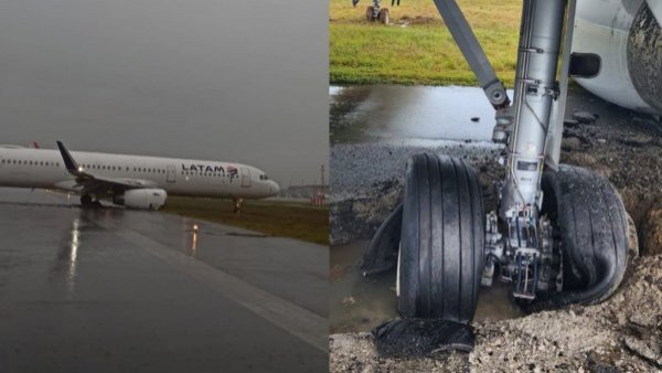 VIDEO | Avión LATAM se accidenta y sale de la pista al aterrizar en Brasil
