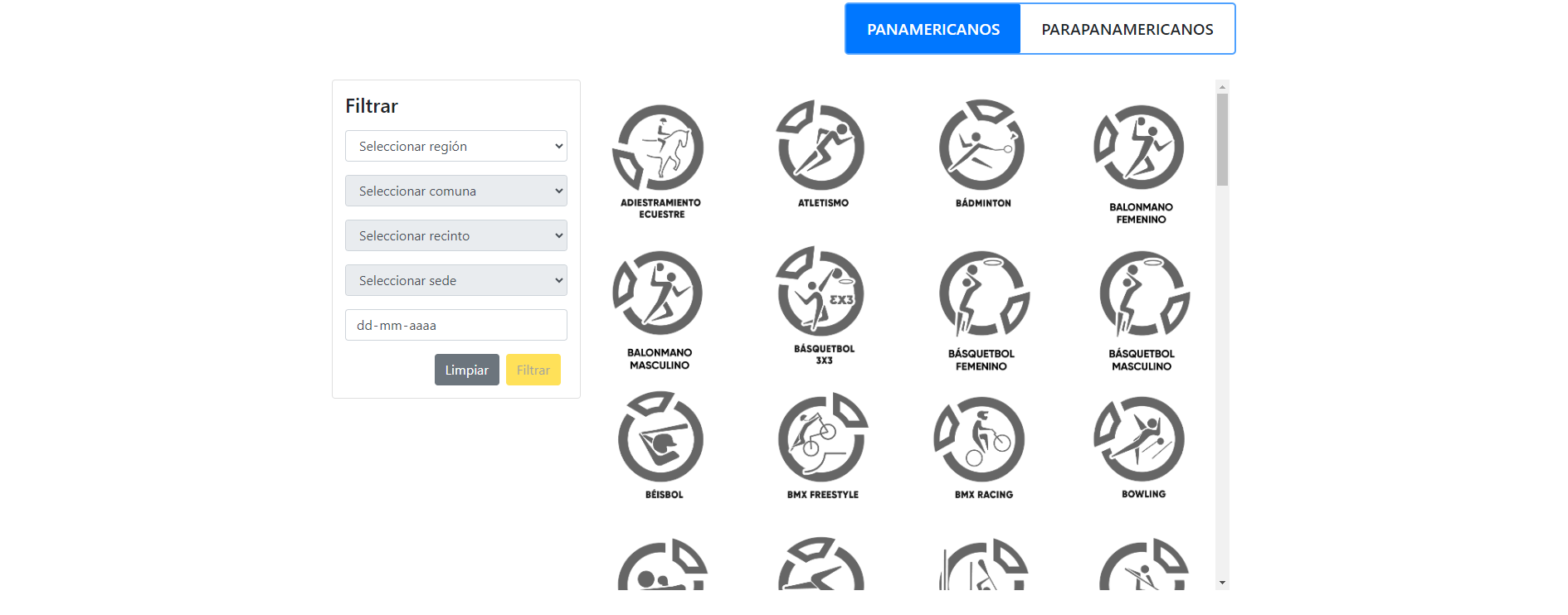 Sitio de compra de entradas a panamericanos