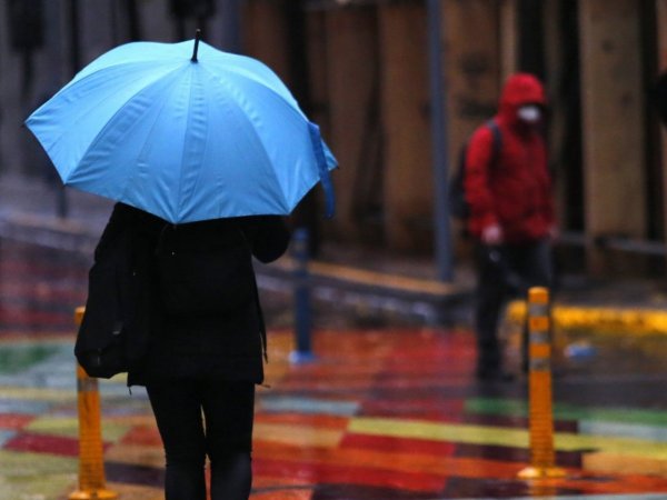 Persona bajo la lluvia.