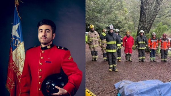 Bomberos rinde honores a voluntario que falleció tras deslizamiento de tierra en Curacautín
