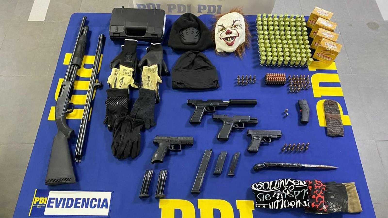 FOTOS: adolescente mantenía un arsenal y municiones en su dormitorio y una escopeta enterrada en el patio de su casa
