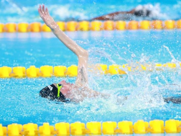 Alberto Abarza compitiendo en el Mundial de Paranatación