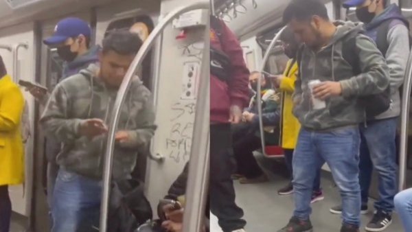 "¿Por qué no te vai' a rayar el poto mejor?": mujer increpa a sujetos que rayaban el Metro y tomaban cerveza
