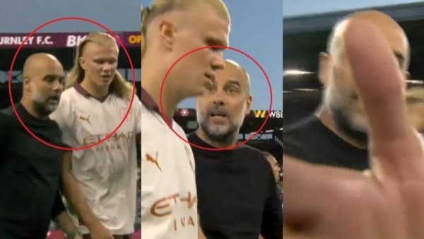 ¿Qué pasó, muchachos? El "encontrón" de Guardiola con Haaland que se volvió viral
