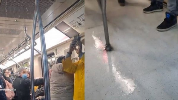 VIDEO: registran filtración de agua en vagón del Metro en pleno recorrido
