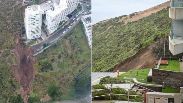Gigantesco socavón genera evacuación en edificio de Reñaca

