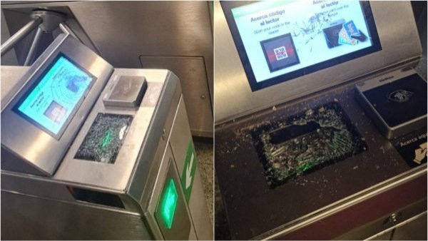 FOTOS: Metro de Santiago lamenta "actos de vandalismo" durante evasiones de estudiantes
