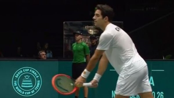 Cristian Garin gana el primer set ante Italia en Copa Davis

