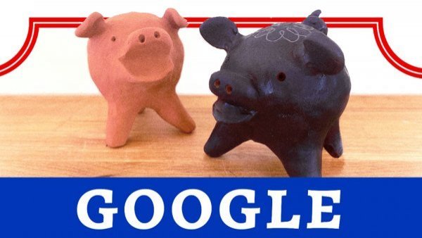 Google celebra con doodle de chanchitos de tres patas de Quinchamalí y Pomaire