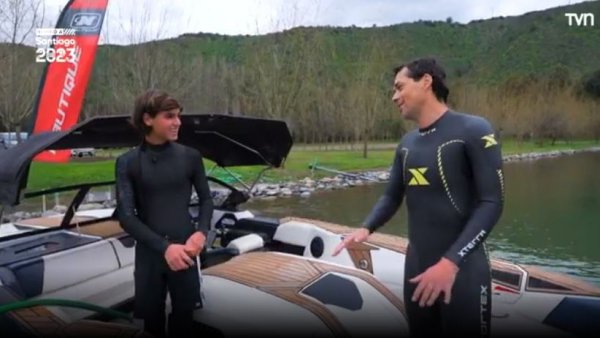 La "joya" del Team Chile desafió a Gustavo Huerta a practicar esquí acuático
