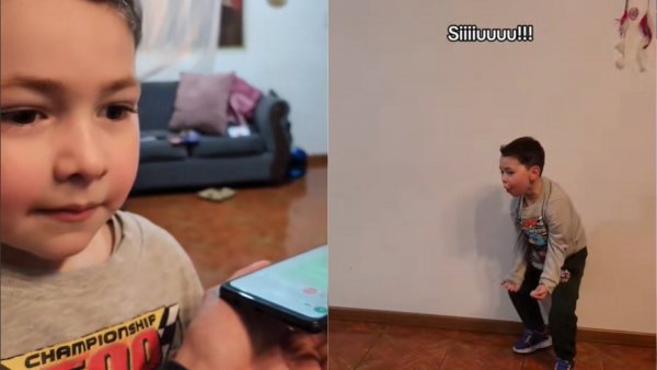 "Festéjalo mucho, como si fueras el Bicho": La tierna reacción de niño al escuchar supuesto mensaje de Cristiano Ronaldo

