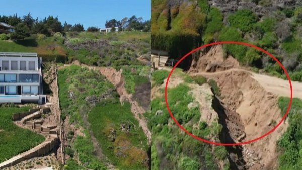 VIDEO: las impactantes imágenes del nuevo socavón en Cachagua
