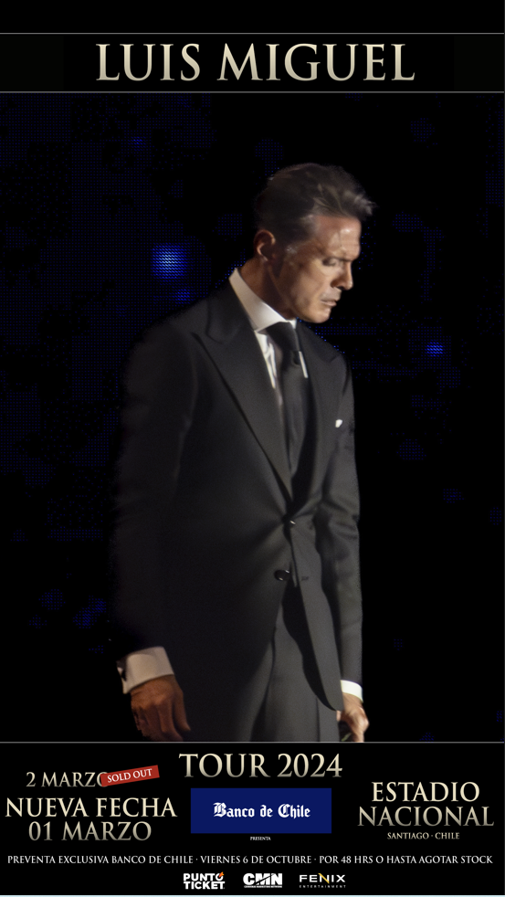 Luis Miguel agenda nuevo concierto en Chile para marzo TVN