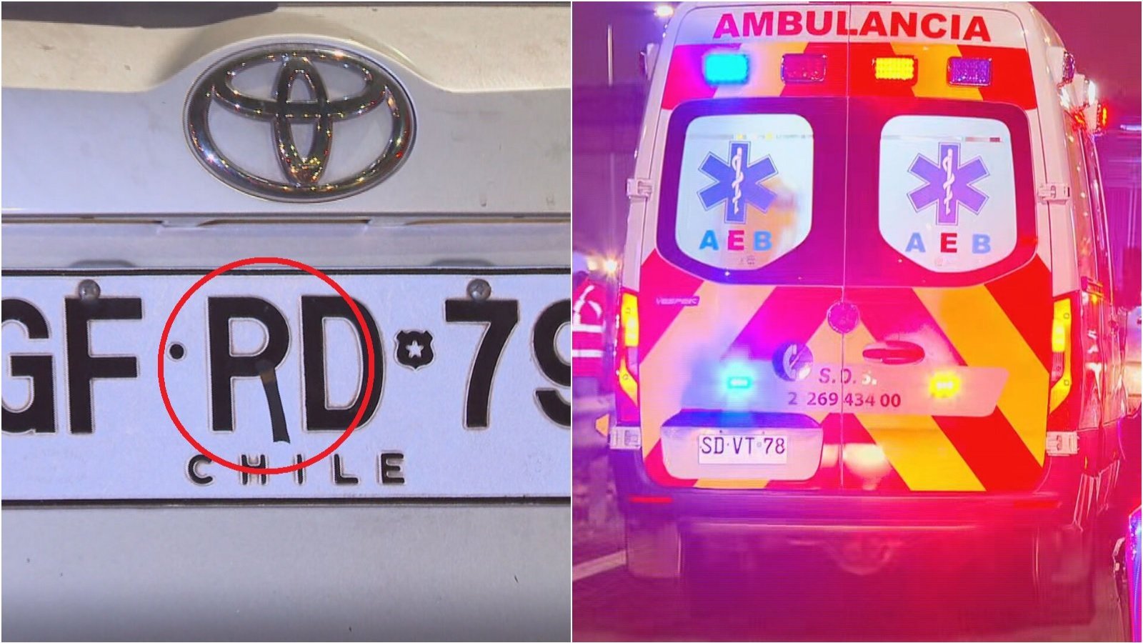 Auto robado y con patente adulterada chocó patrulla de Gendarmería en La Cisterna
