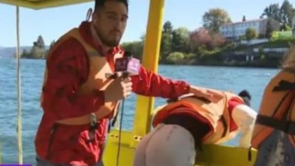 <p>Yamila Reyna vomitando</p>Yamila en el taxi fluvial de Valdivia: ¿Qué fue lo que pasó?
