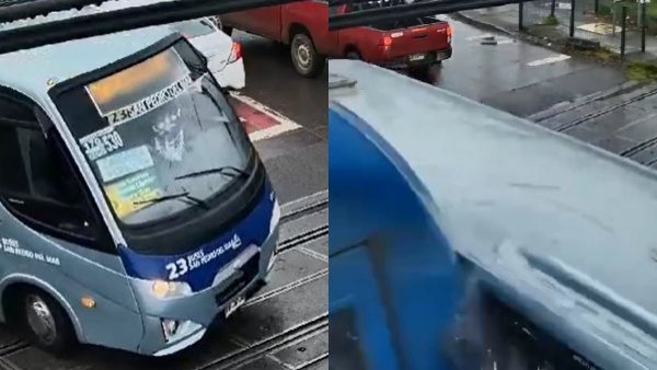 VIDEO: revelan nuevo registro del choque entre microbús y biotren en San Pedro de la Paz
