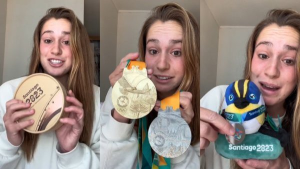 "Miren lo precioso qué es": medallista de Santiago 2023 muestra los premios que recibió