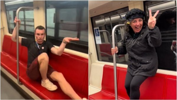 "Y la queso": mujer la rompe en TikTok tras imitar baile viral de clavadista Bryden Hattie en Metro de Santiago
