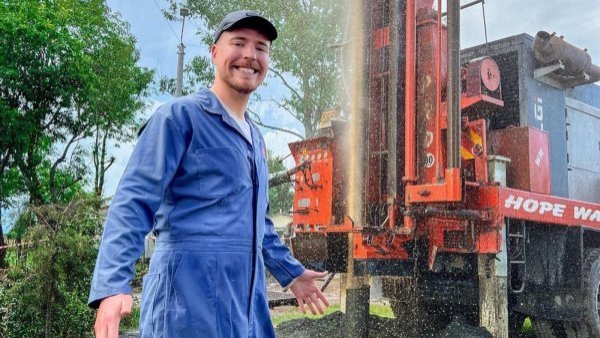 Youtuber Mr Beast construyó 100 pozos de agua potable en África
