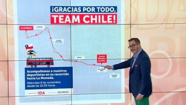 Acompaña a nuestros deportistas: Conoce el recorrido del Team Chile hasta La Moneda
