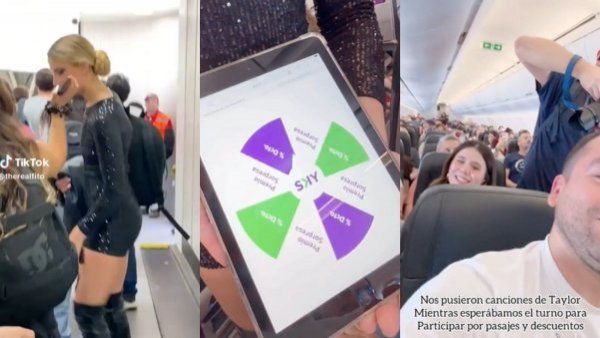 Fanáticos de Taylor Swift sorprendidos en pleno vuelo con una "Taylor chilena"