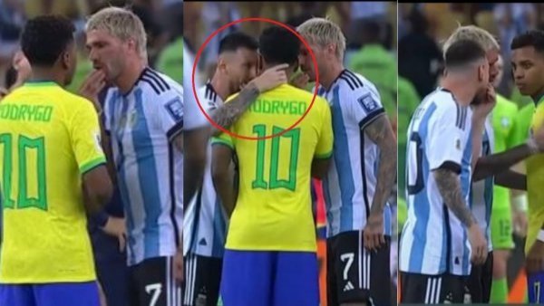 Duro encontrón en el Maracaná: Revelan qué le dijo Lionel Messi a Rodrygo durante los incidentes
