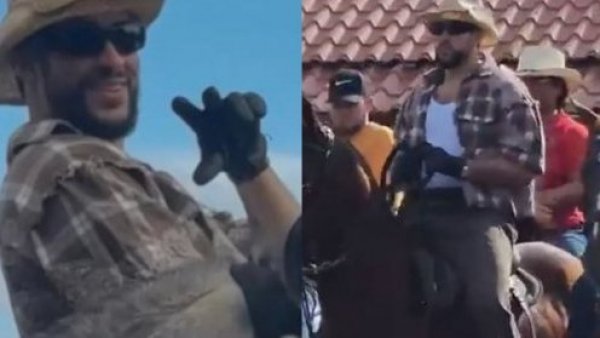 Bad Bunny desata locura tras pasearse por las calles de Puerto Rico montando a caballo