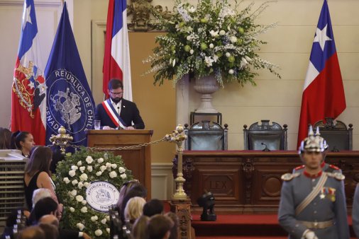 Así fue la ceremonia de homenaje al expresidente Sebastián Piñera en el ex Congreso