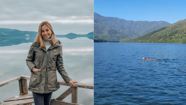 Mujer que se hizo viral por grabar a puma nadando asegura haber "actuado en el video"