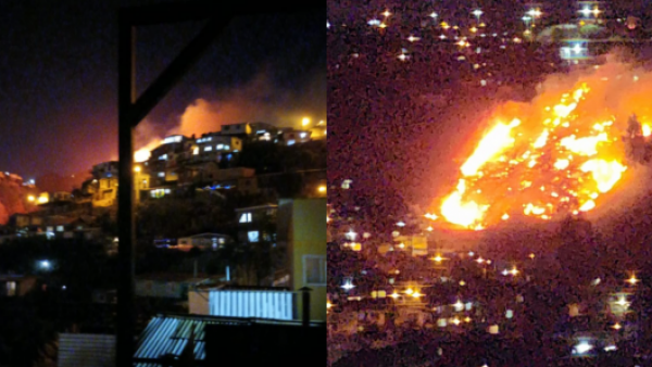 Los videos que ha dejado el incendio en Cerro Cordillera de Valparaíso
